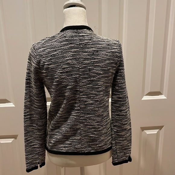 J.CREW Cardigan Sweater Black White Boucle 03509, Size XS - Picture 13 of 13